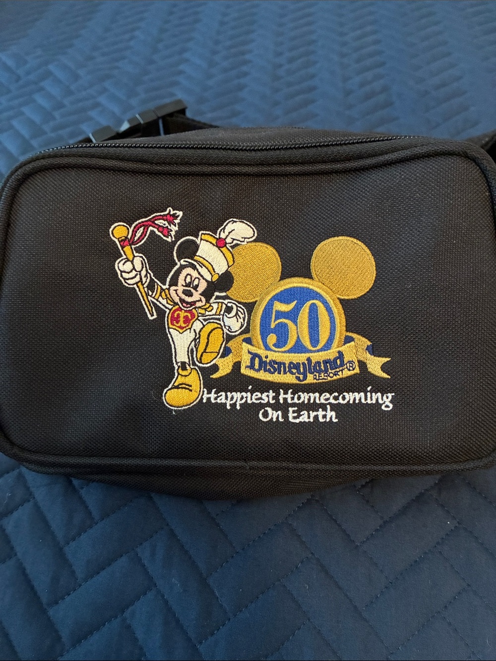 Disneyland 50th Anniversary Black Fanny Pack